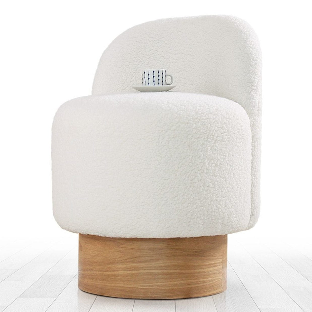 Belgrad Sittpuff Vit Teddy