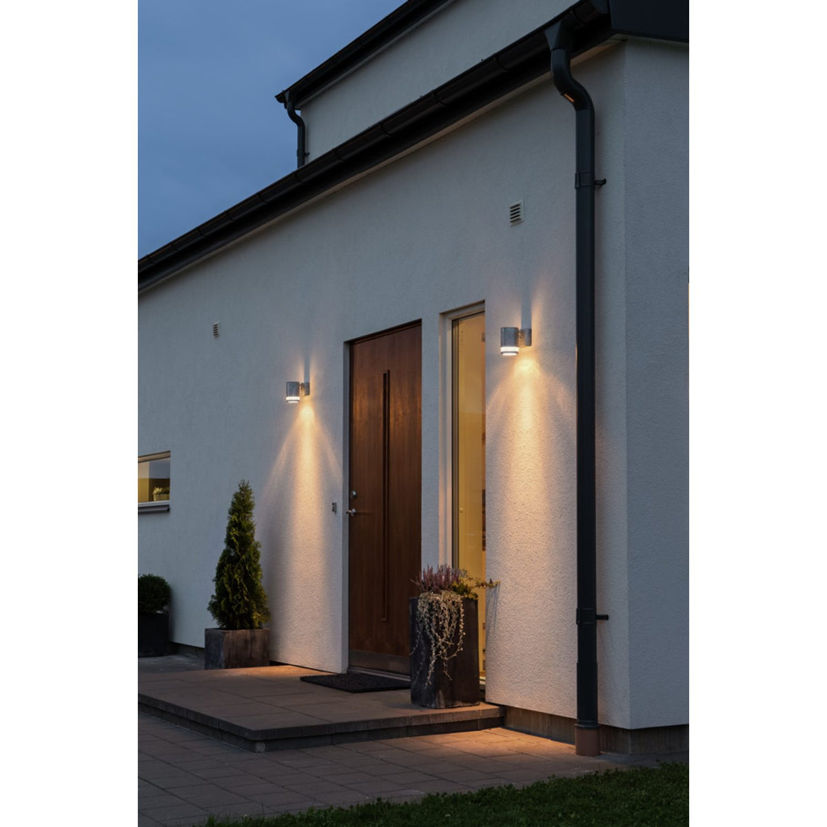 Modena GU10 Ned Transparent Vägglampa Ute Galvaniserad, 13 cm