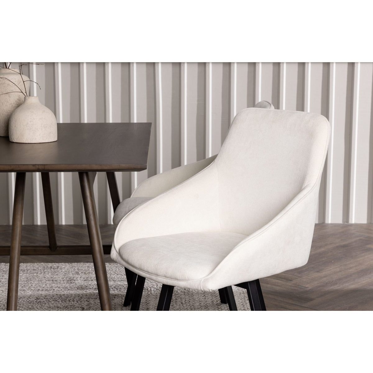 Kaseidon, Rosie Rektangulär matgrupp Beige,Svart, Mörkbrun, 120 x 80