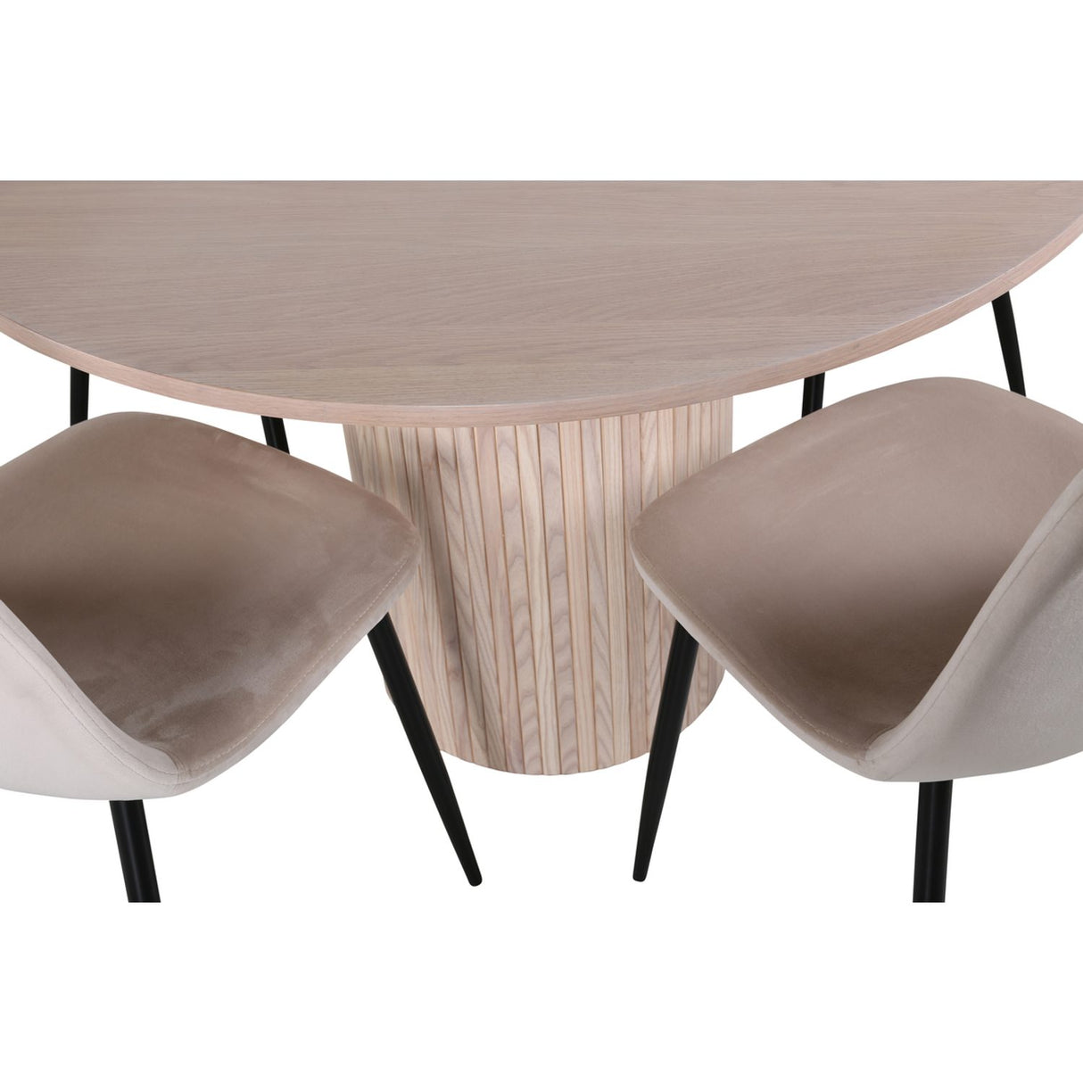 Bianca, Polar Rund matgrupp Beige, Svart, Svart,Vitt, ⌀110