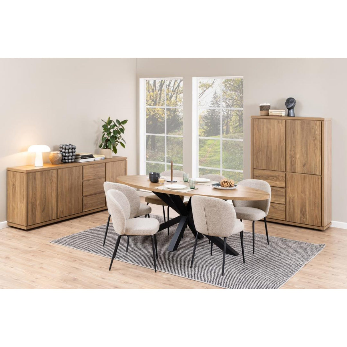 Macon Matstol Monza tyg Beige