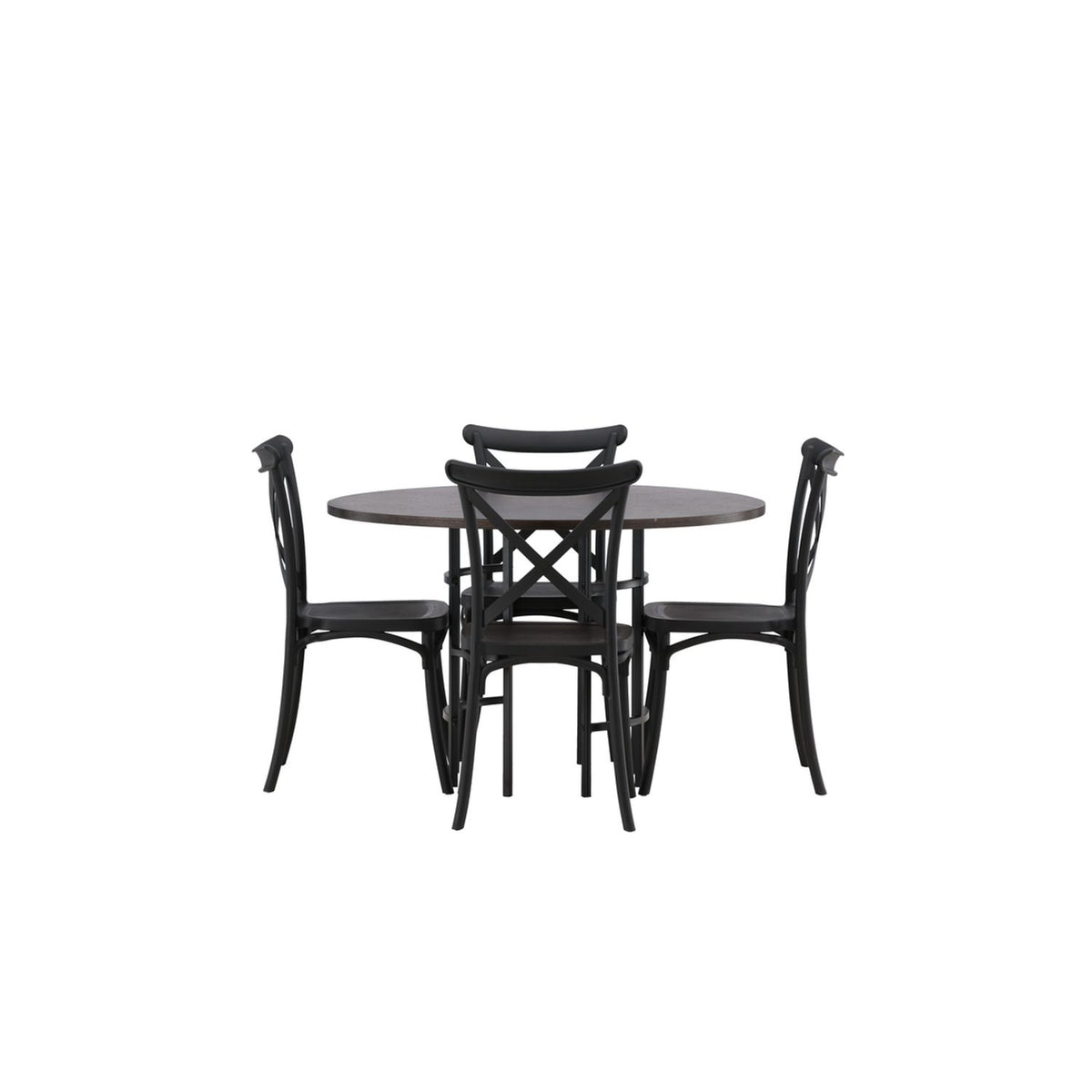 Copenhagen, Crosett Rund matgrupp Svart, Mocka, 4st