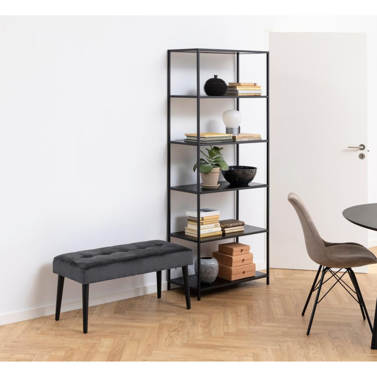 Bilson Bänk Vic tyg Mörkgrå