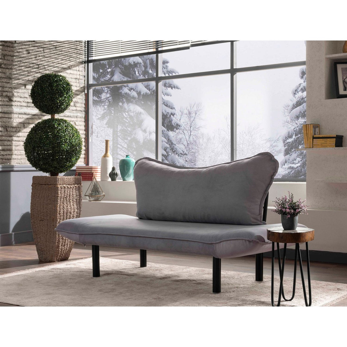 Chatto (150 x 75 x 70 cm) 2-sits bäddsoffa Grå