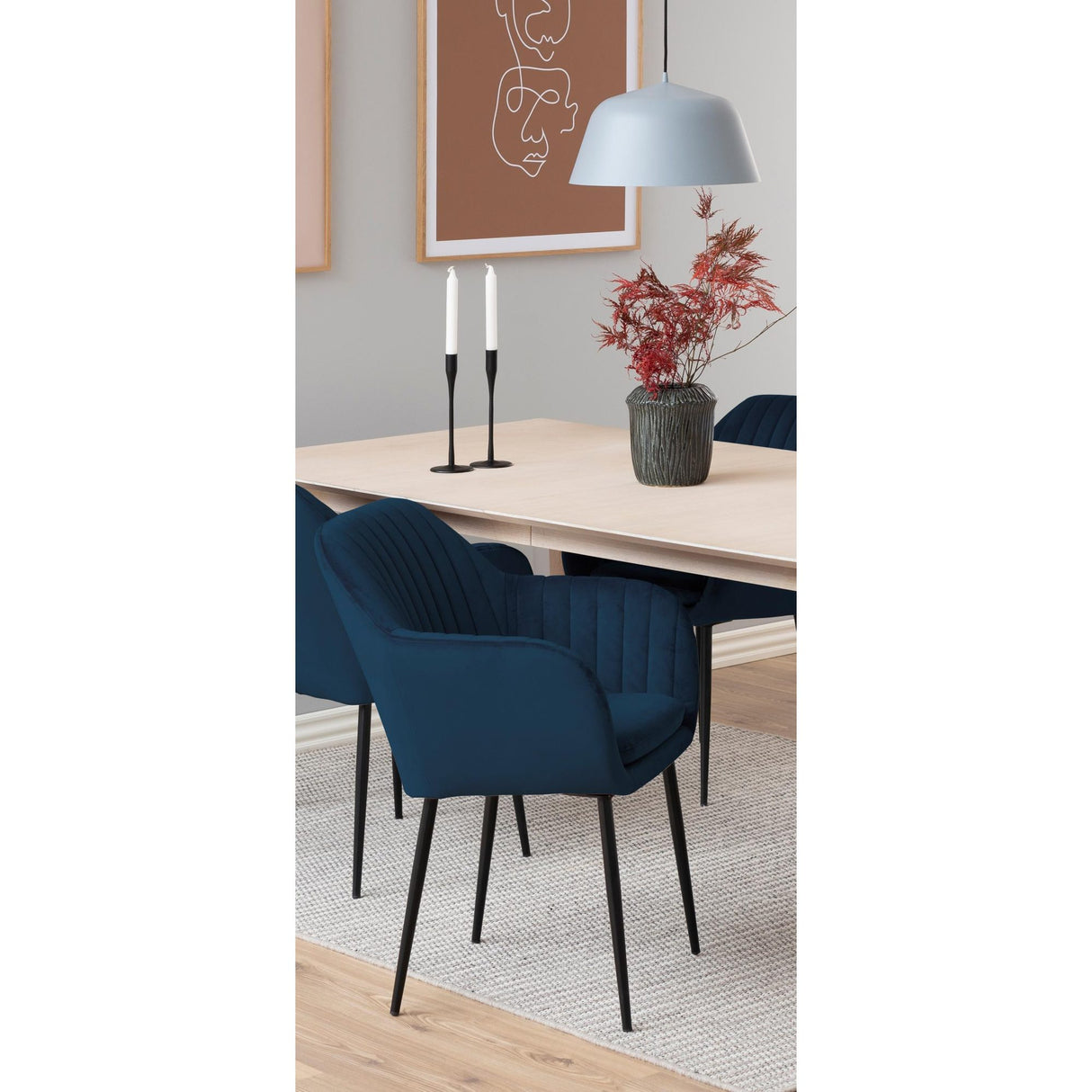 Le Havre Karmstol Vic tyg Mörkblå