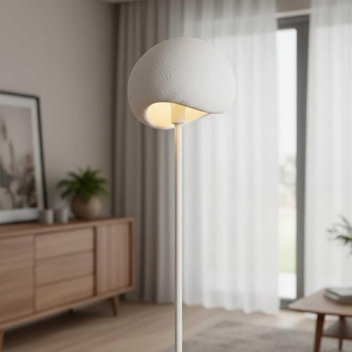 Yontu (H 170 cm) Vit Golvlampa
