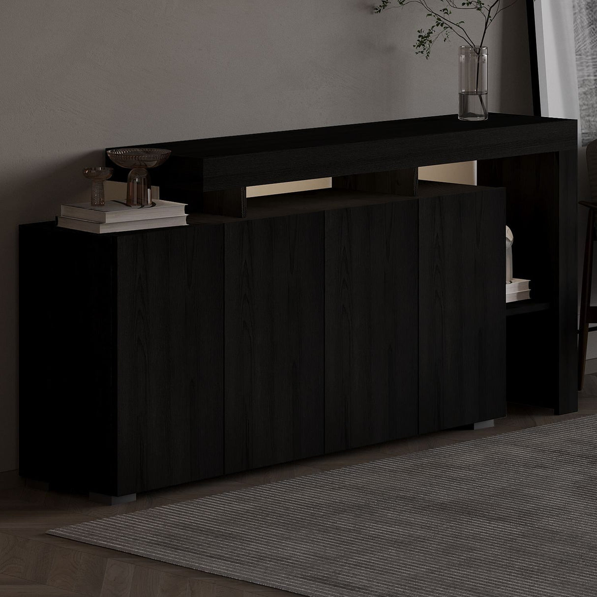 Cork (170 x 80 x 35 cm) Konsolbord Wood Black