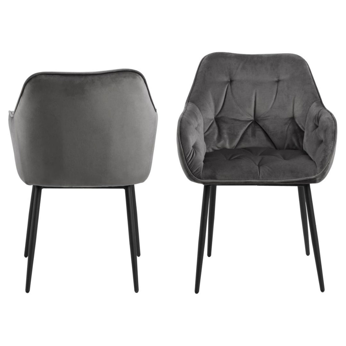 Toulon Karmstol Vic tyg Mörkgrå