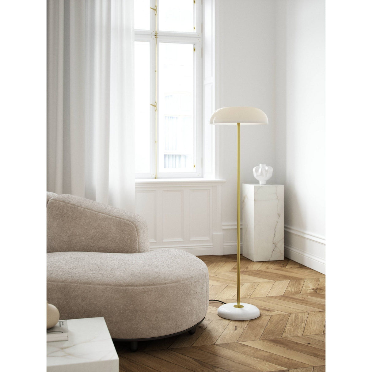 Glossy Vit Golvlampa