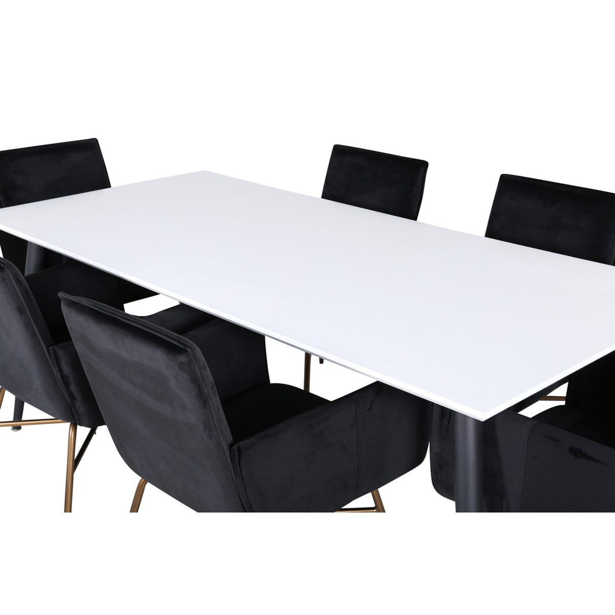 Jimmy, Petra Rektangulär matgrupp Svart,Koppar, Svart,Vitt, 195 x 90