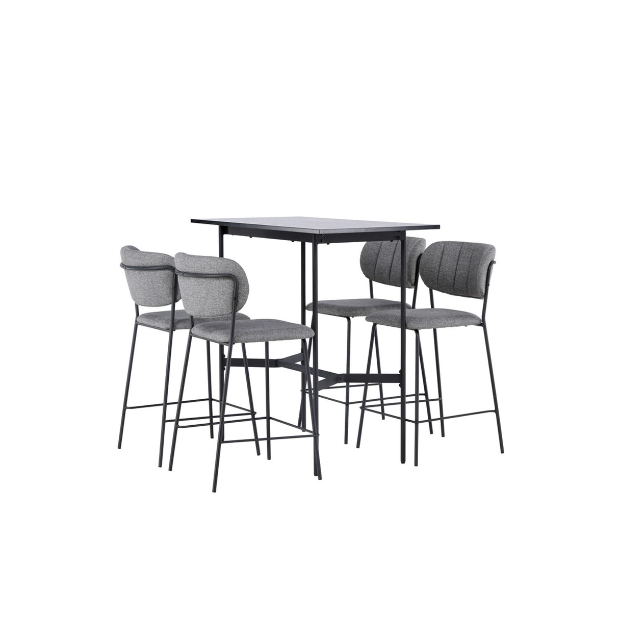 Rax, Bell Rektangulär matgrupp Svart,Grå, Svart, 120 x 60