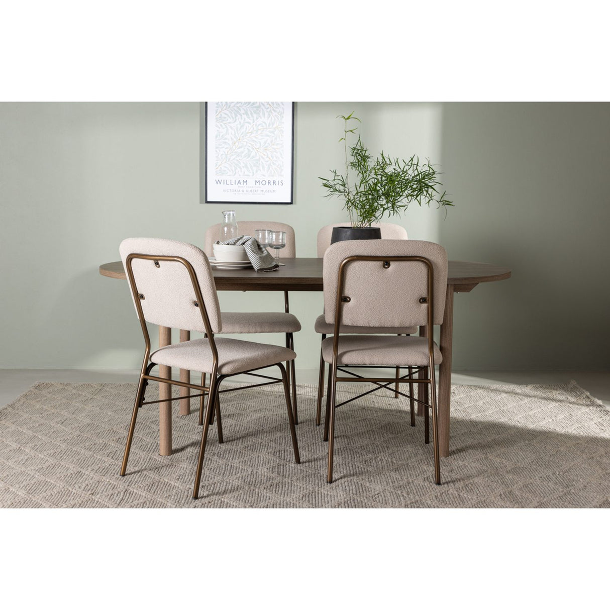 Andy, Seda Oval matgrupp Beige,Brun, Natur, 180 x 90