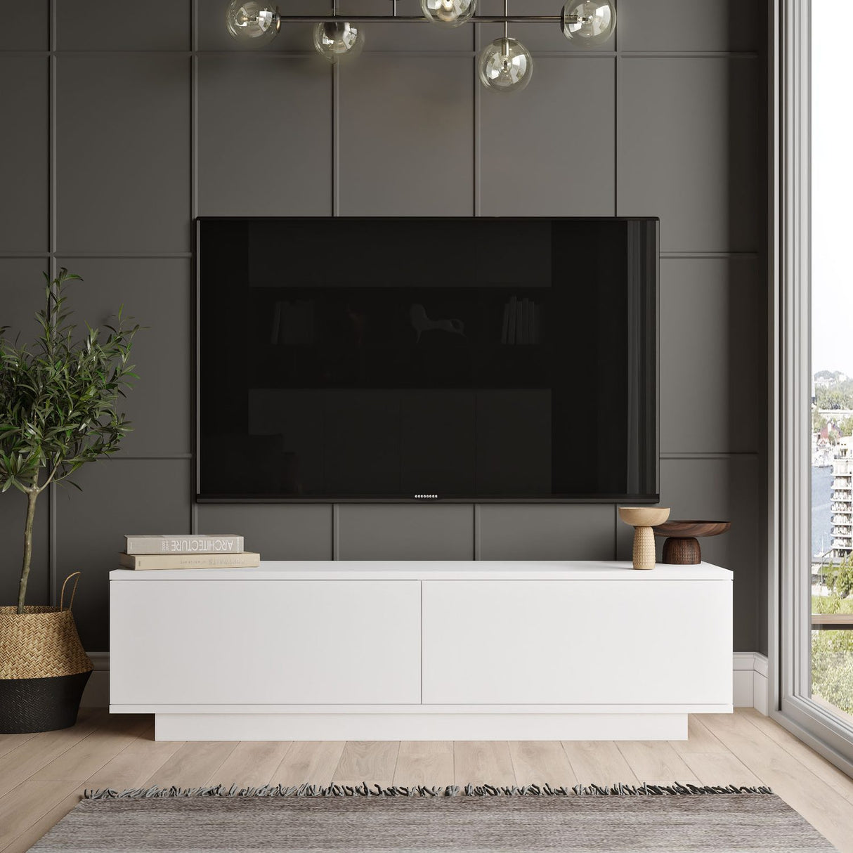 Fenix (140 x 38,2 x 35,5 cm) TV-bänk Vit