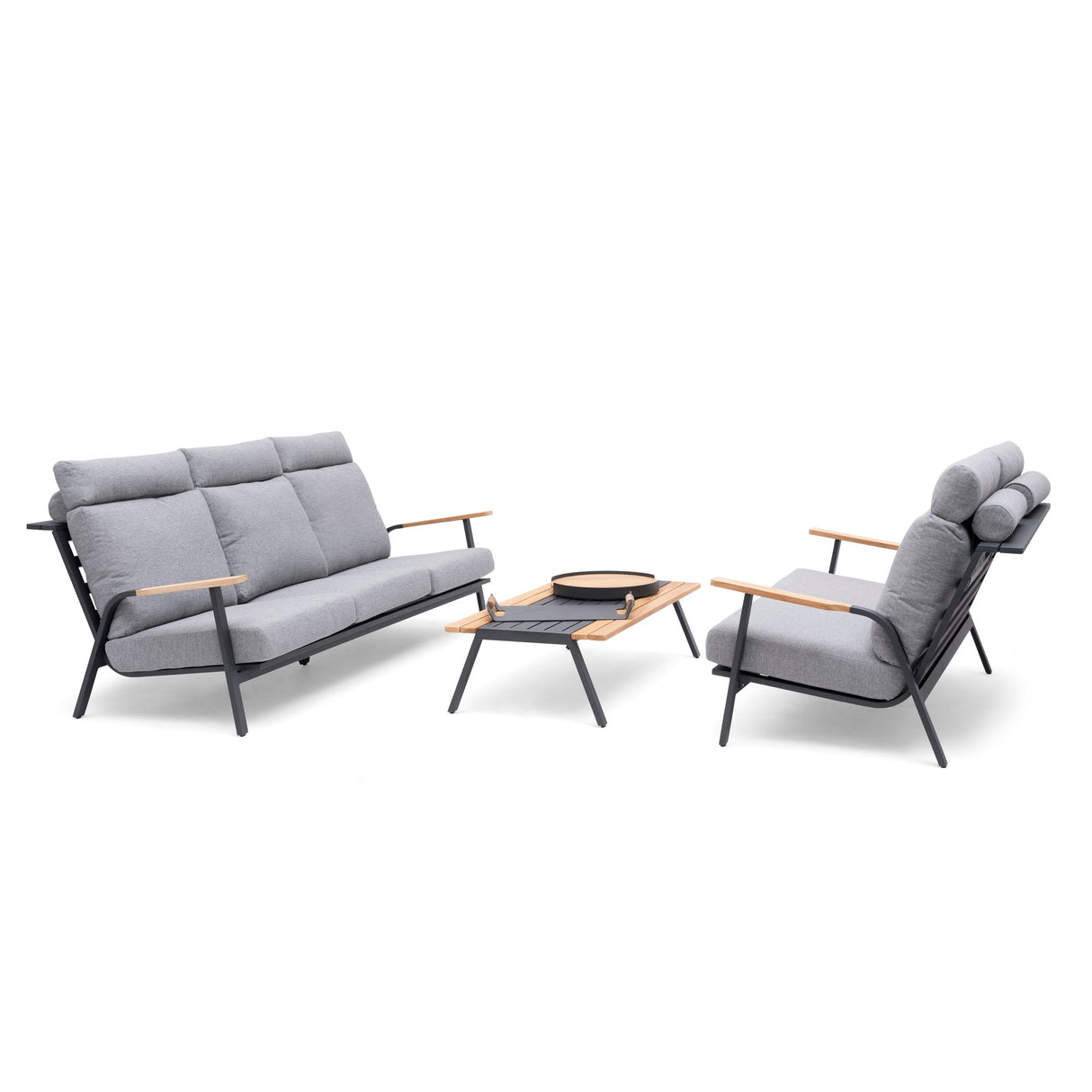 Kungshult 3-Sits Utesoffa Grå