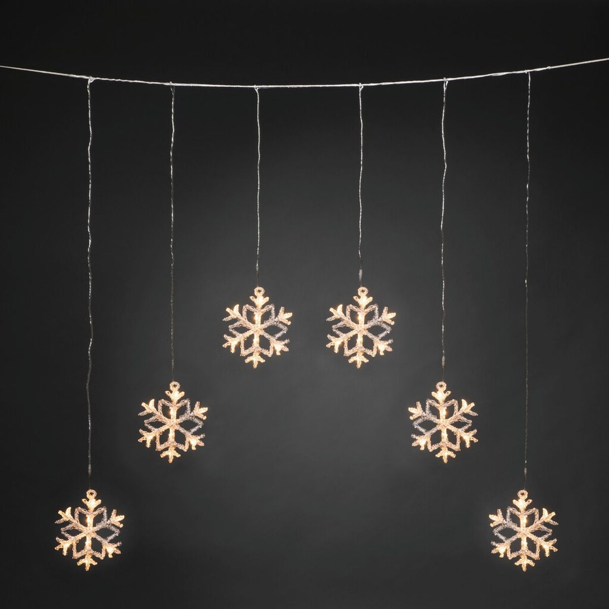 Gardin 6 snöflingor 8 varmvita LED/Stjärna Ljusslinga Ute