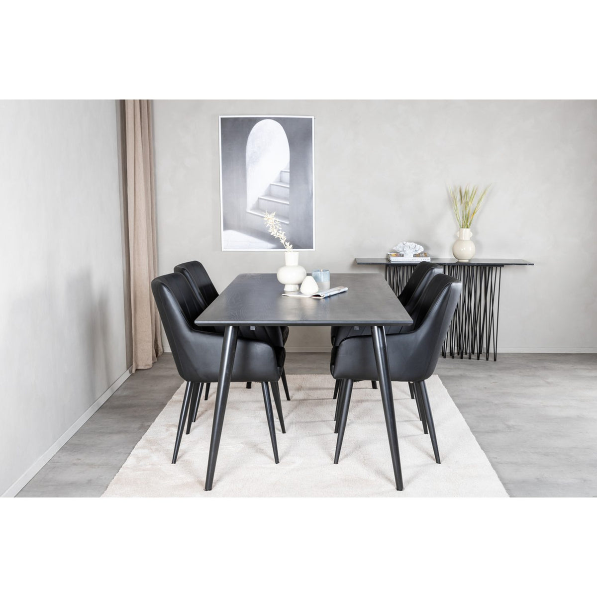 Dipp, Comfort Rektangulär matgrupp Svart, Svart, 180 x 90