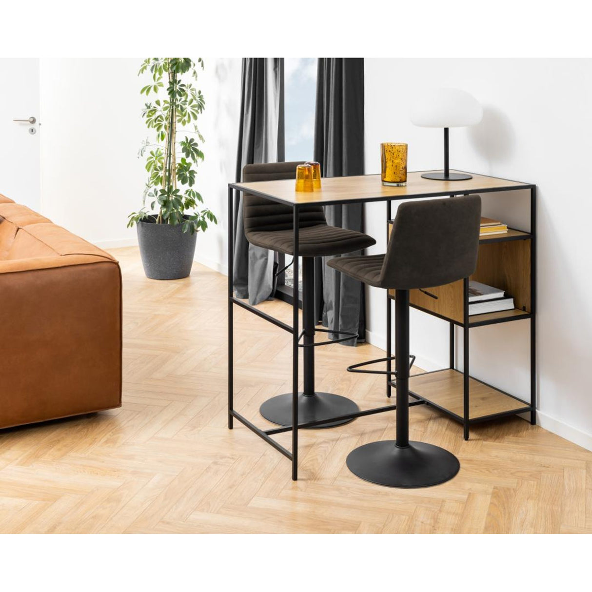 Kimmy Barstol Preston tyg Antracit