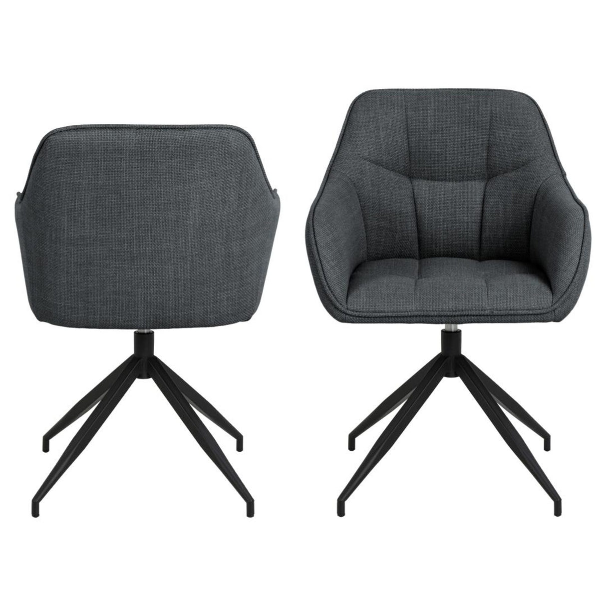 Laval Karmstol Snurr Basel tyg Mörkgrå