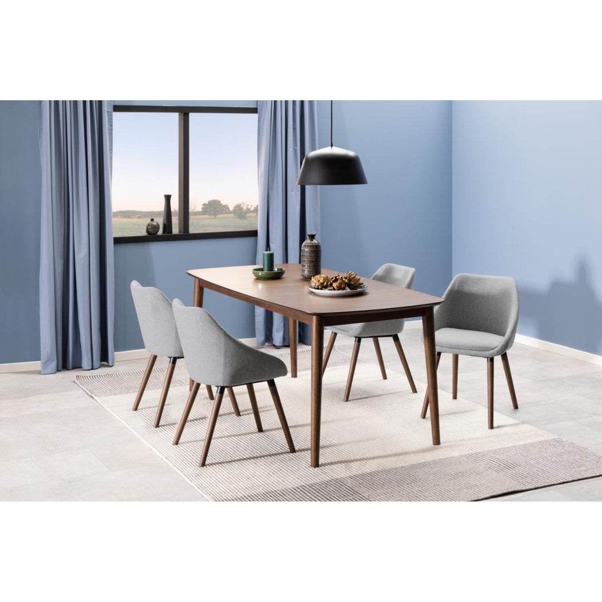 Århus Matbord 90x180-219cm ink. Iläggsskiva Valnöt