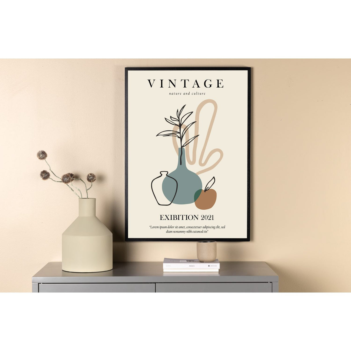 Vintage Poster Beige, 50 x 70 cm
