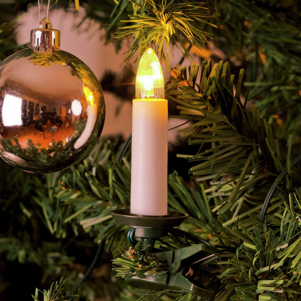 Parallellkopplad LED Varmvit DC Julgransbelysning 16 Lampor (12m)