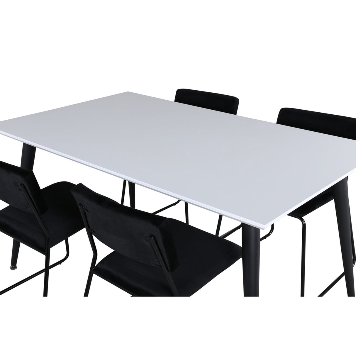 Jimmy, Kenth Rektangulär matgrupp Svart, Svart,Vitt, 150 x 90