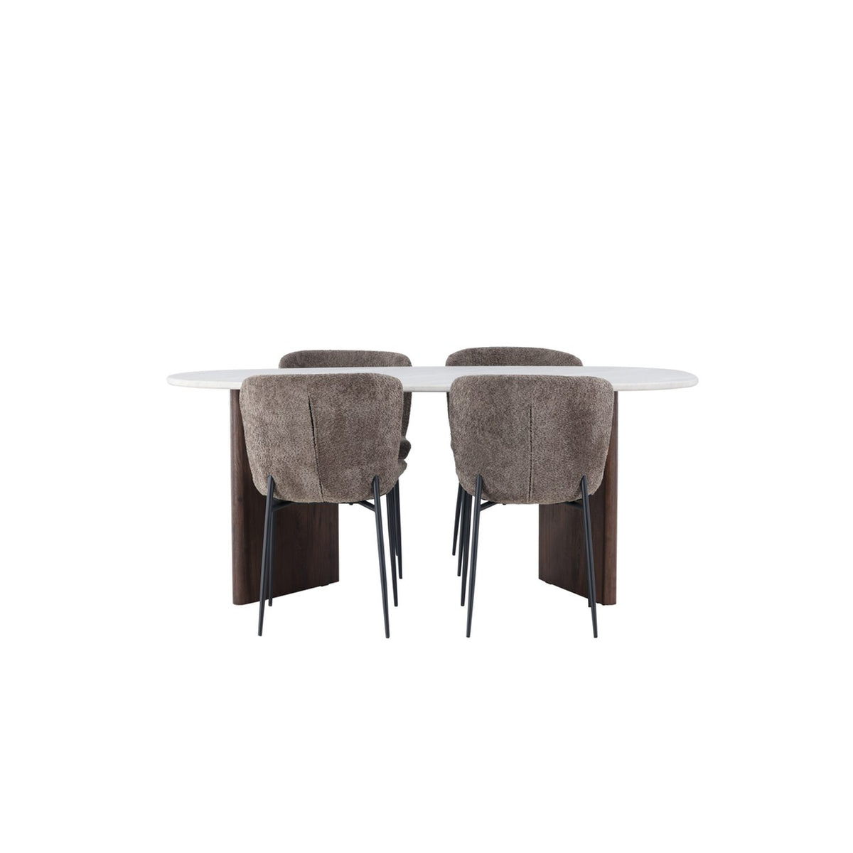 Grönvik, Modesto Ovalt matgrupp Svart,Brun, Mocka, 180 x 90