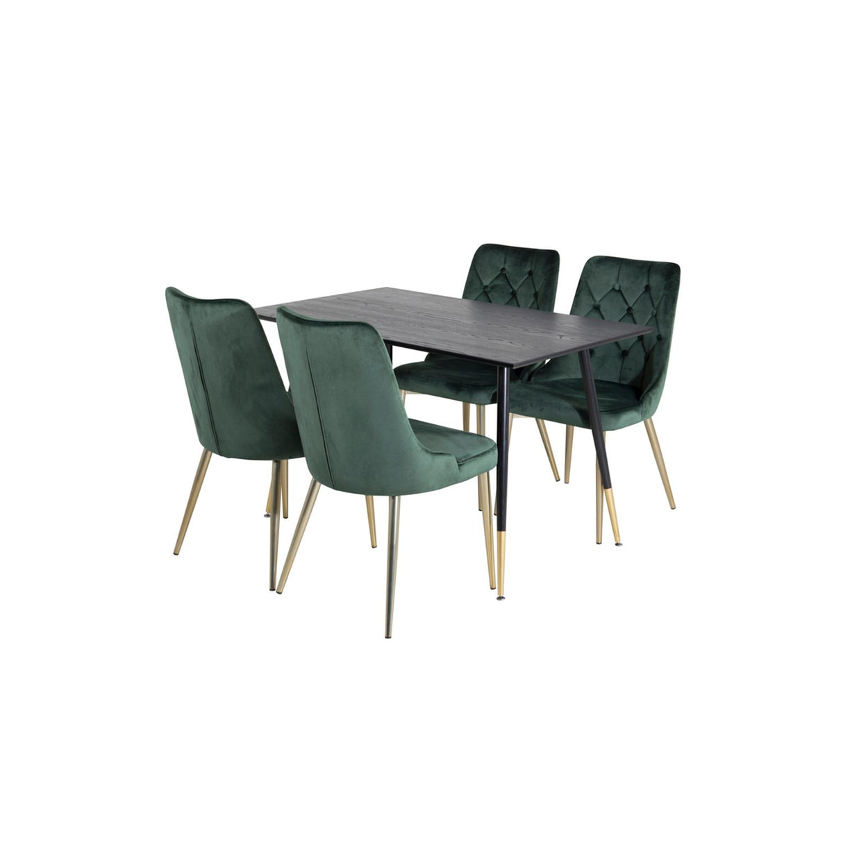 Dipp, Velvet Deluxe Rund matgrupp Guld,Grön, Svart,Guld, 120 x 85