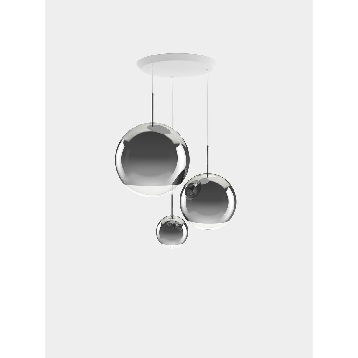 Mirror Ball Rund serie Pendelsystem LED Silver