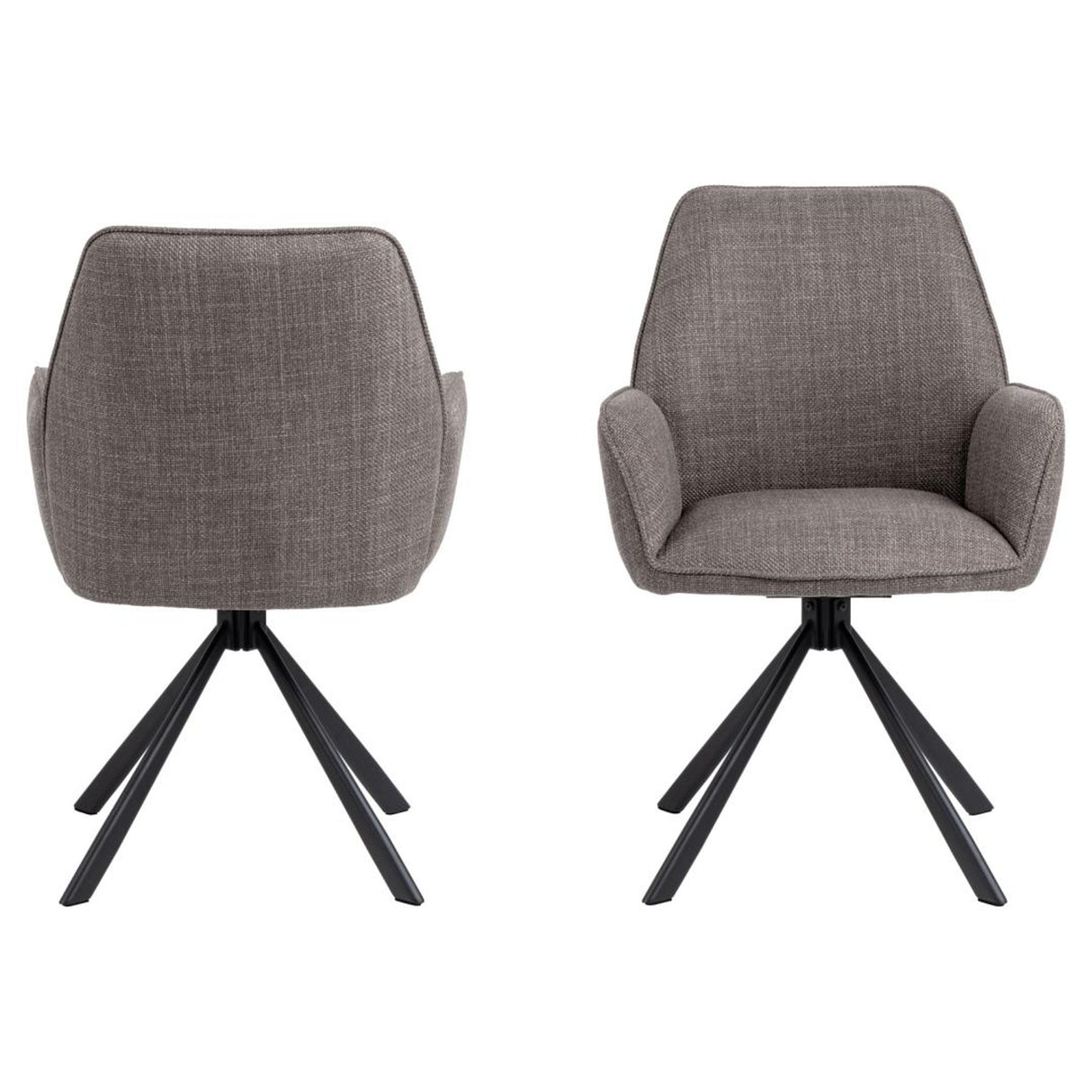 Bayonne Karmstol Basel tyg Ljusgrå-Brun