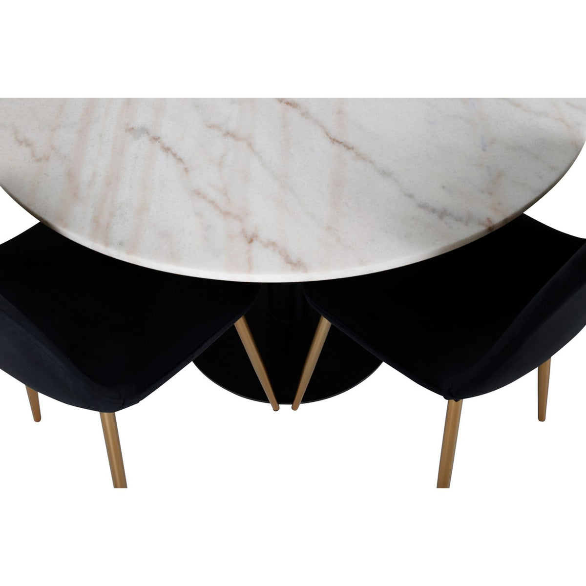 Estelle, Polar Rund matgrupp Svart,Guld, Svart,Vit, ⌀106