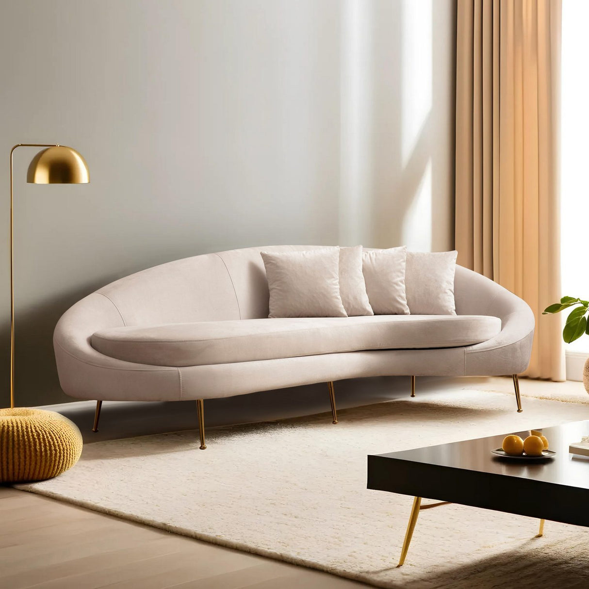 Oslo (255 x 120 x 85 cm) 3-sitssoffa Beige, Höger