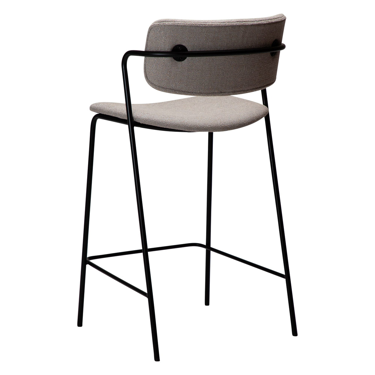 Zed Barstol Cashmere bouclé, Black Metal