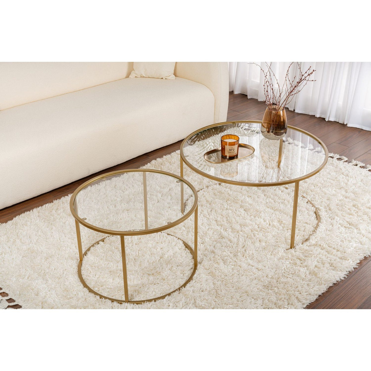 Nairobi Set (80 x 43 x 80 cm) Soffbordsset Guld