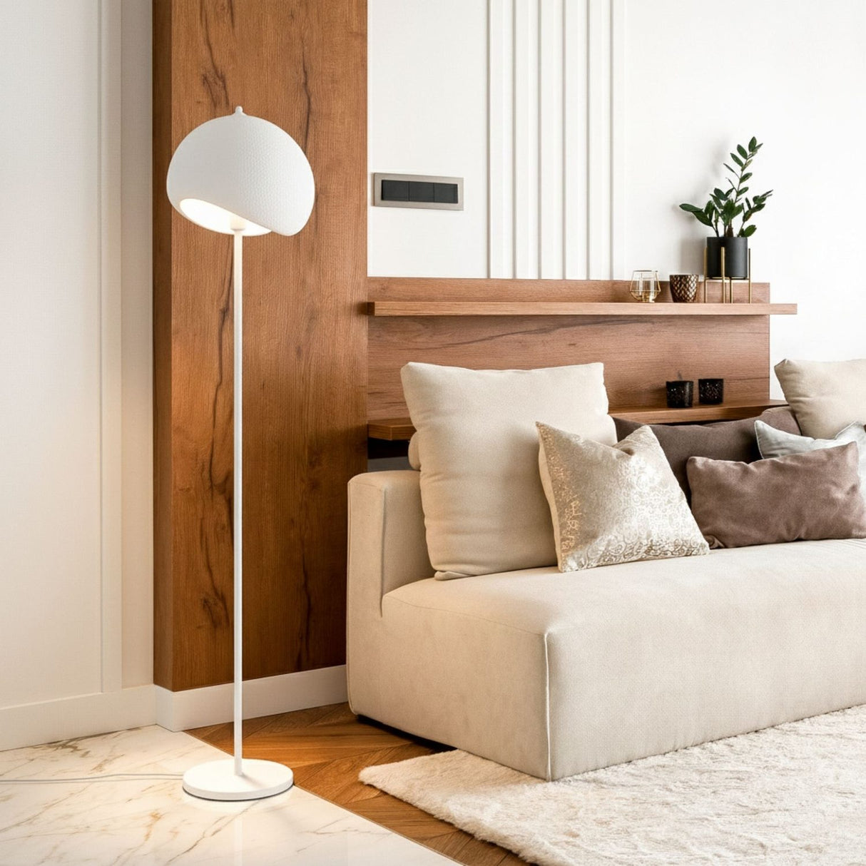 Yontu (H 170 cm) Vit Golvlampa