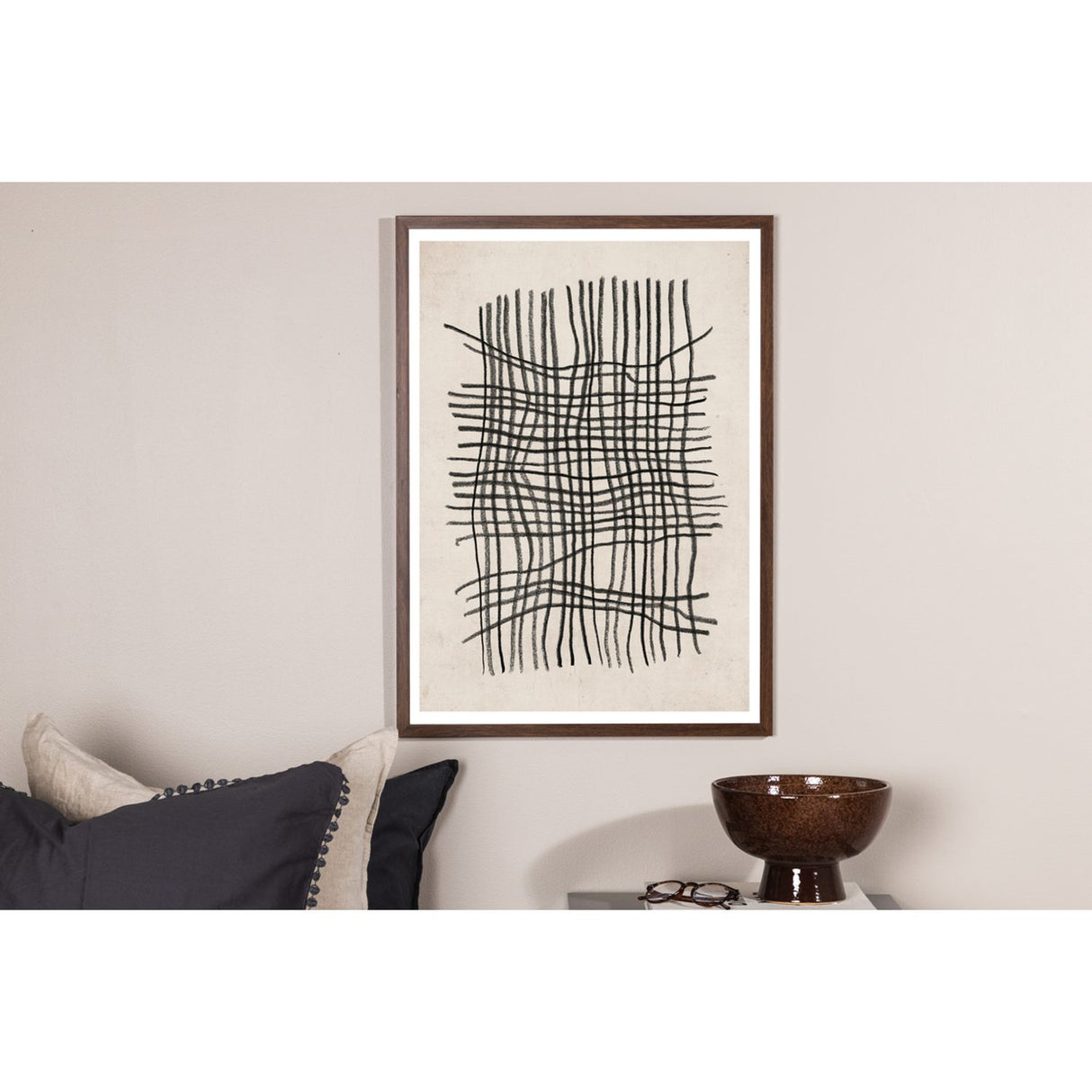 Linjekonst Poster Beige, 30 x 40 cm