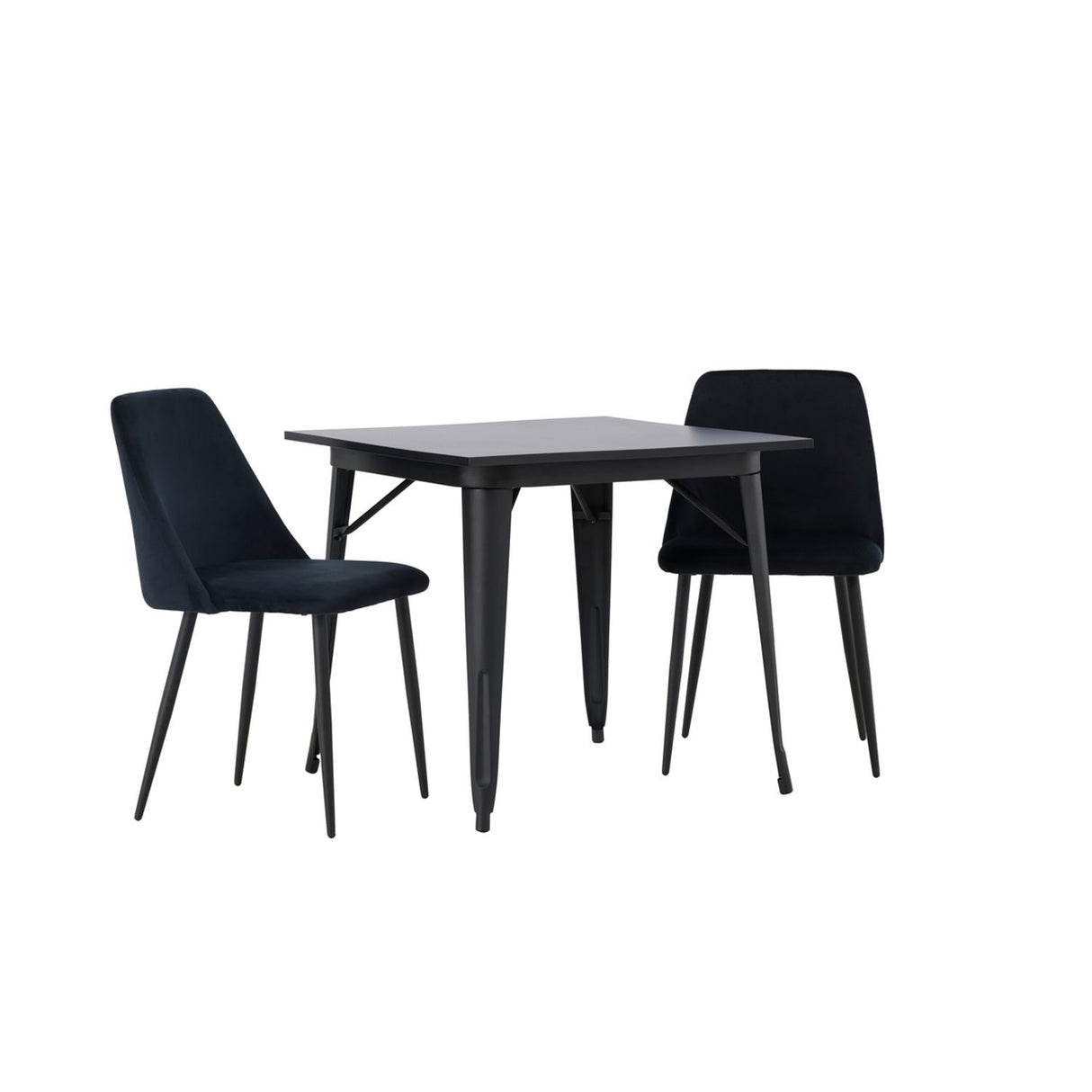 Tempe, Night Rektangulär matgrupp Svart, Svart, 80 x 80