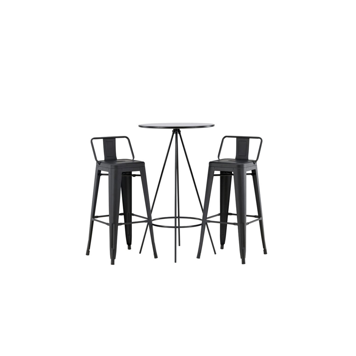 Bistro, Tempe Rund matgrupp Svart, Svart, 2st