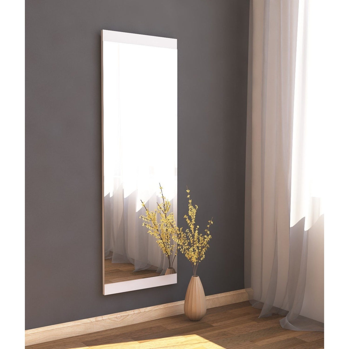 Marrakech (40 x 120 x 2,2 cm) Vit Spegel