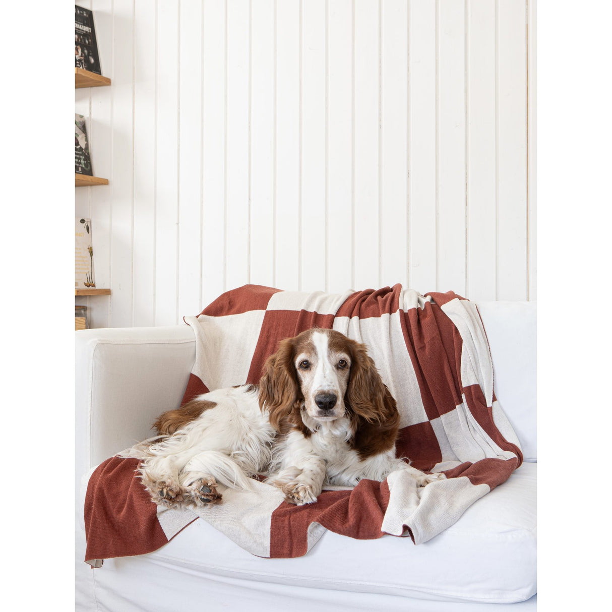 Square 130x170 cm Pläd Mörk Terracotta