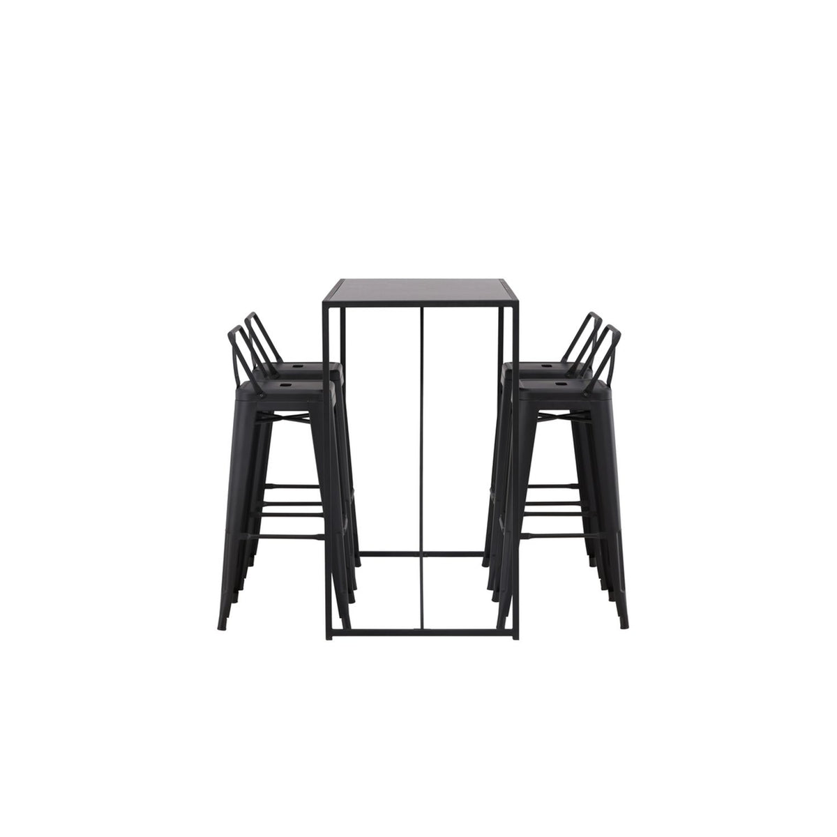 Brea, Tempe Rektangulär matgrupp Svart, Svart, 120 x 60