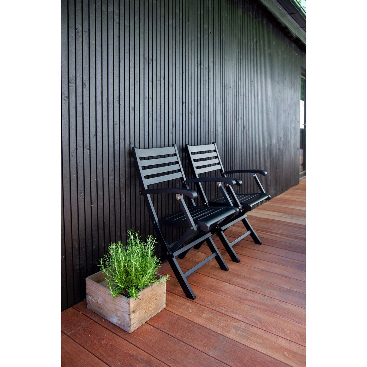 York Trädgårdsstol Matt Svart/Trä