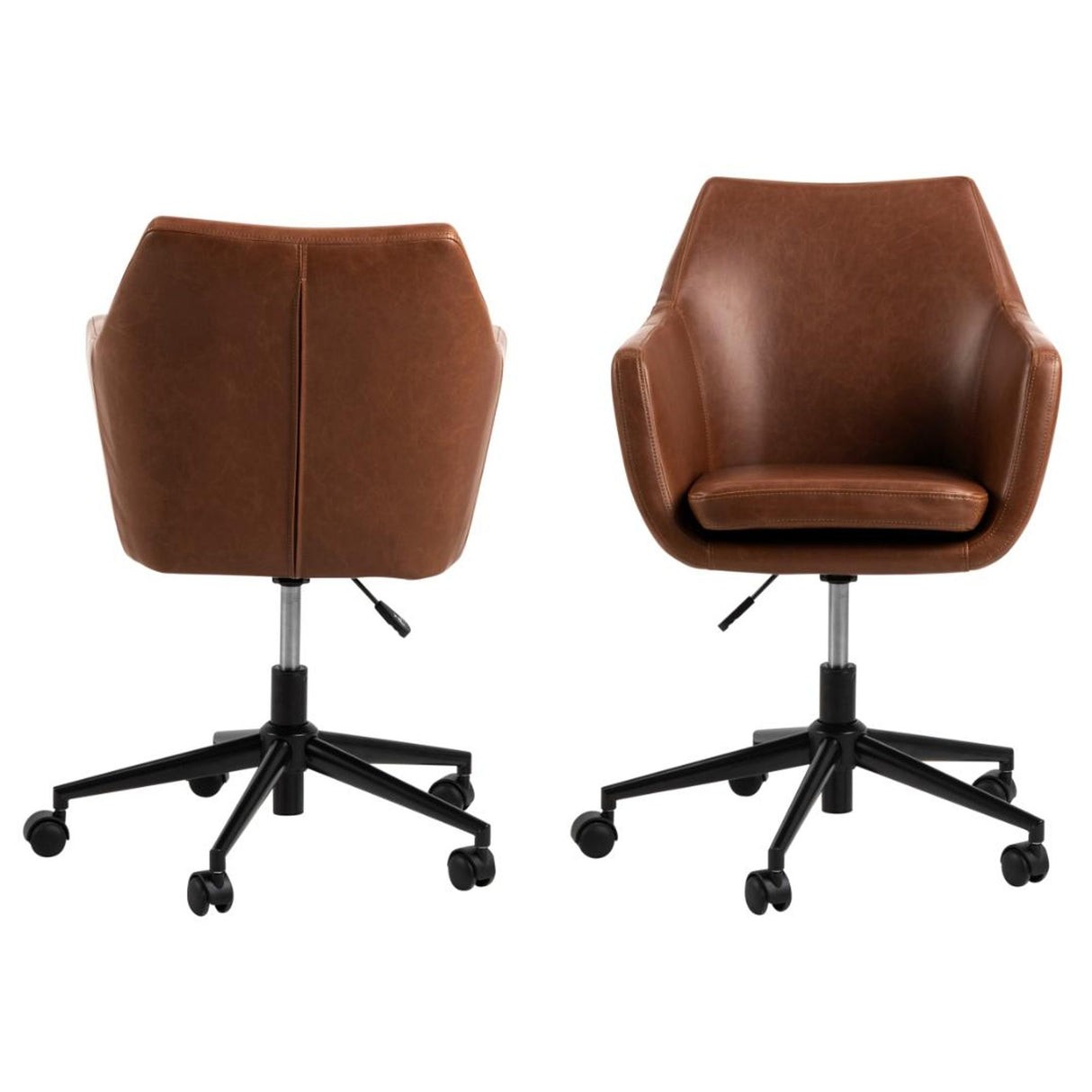 Grimstad Skrivbordsstol PU vintage Konjak