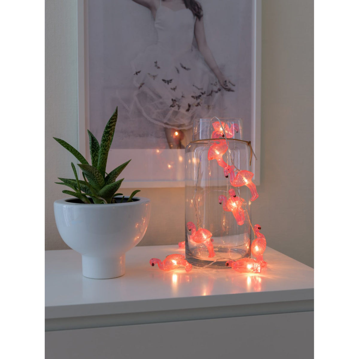 10 Rosa Flamingos Ljusslinga Inomhus