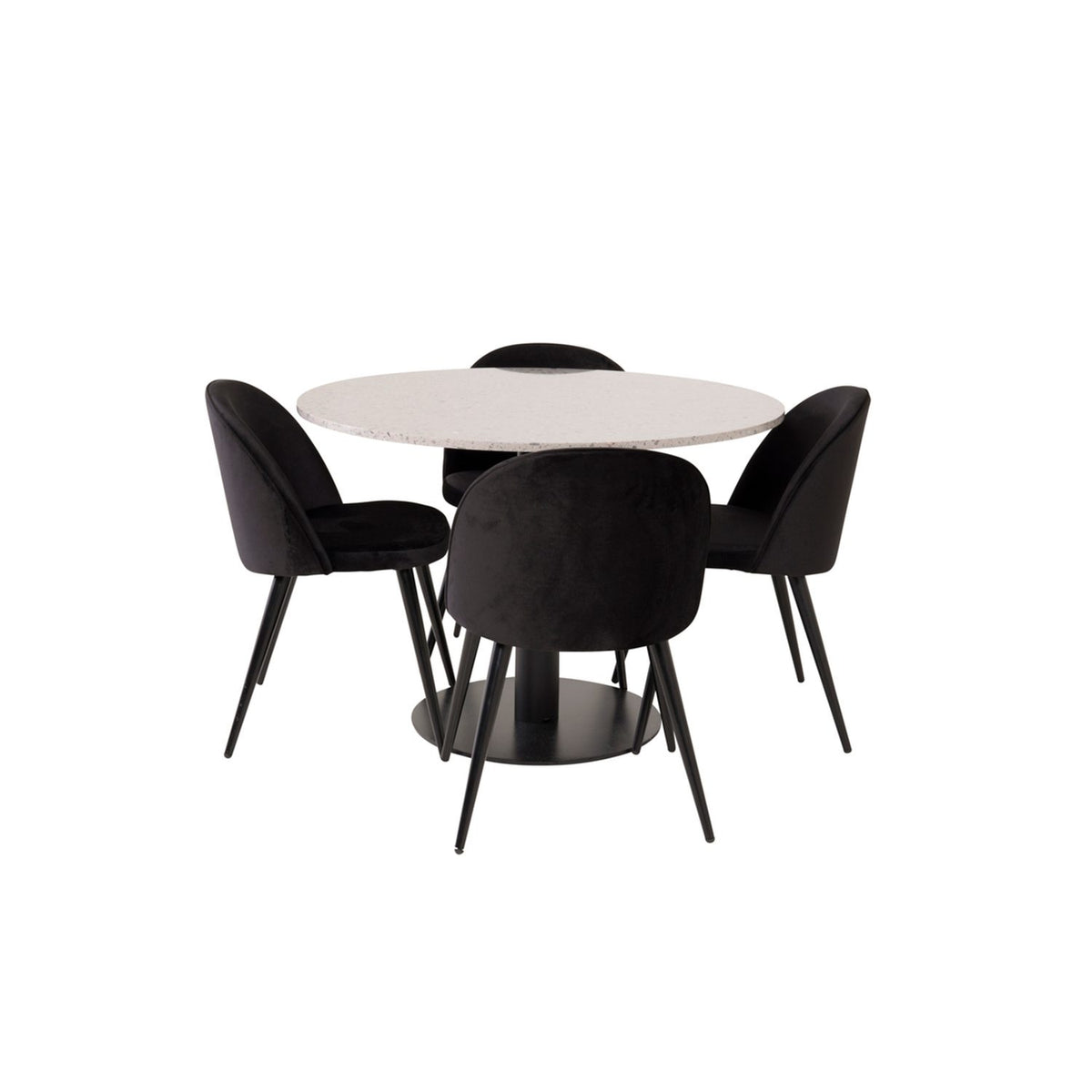 Razzia, Velvet Rund matgrupp Svart, Svart,Grå, ⌀106