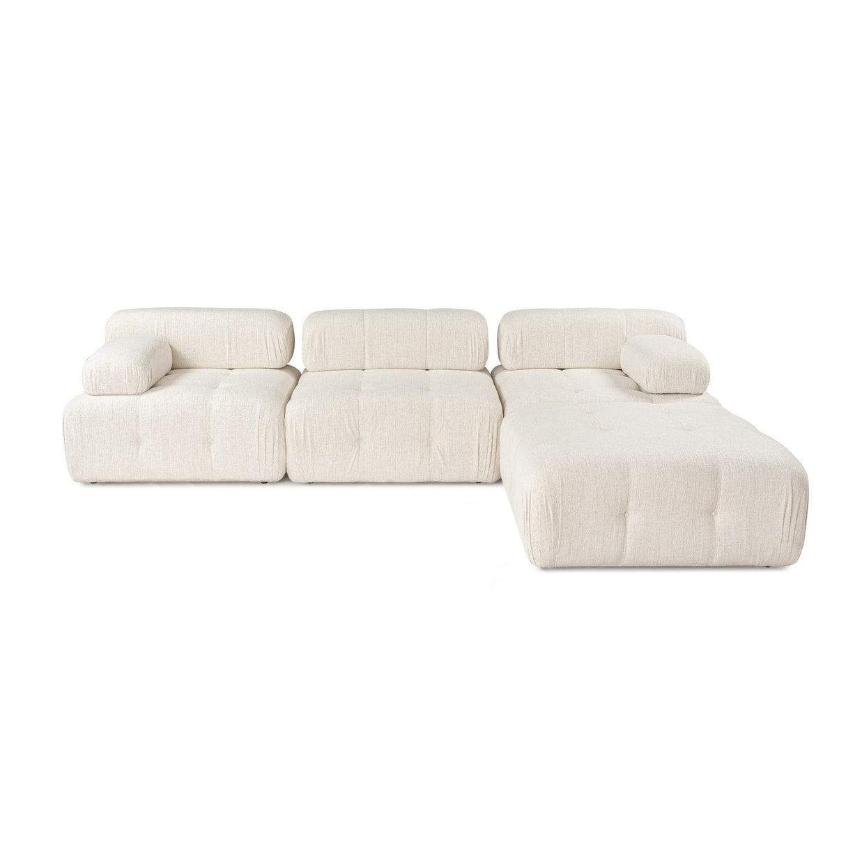 Tallinn 3-sits med puff (300-200 x 100 x 80 cm) Hörnsoffa Creme