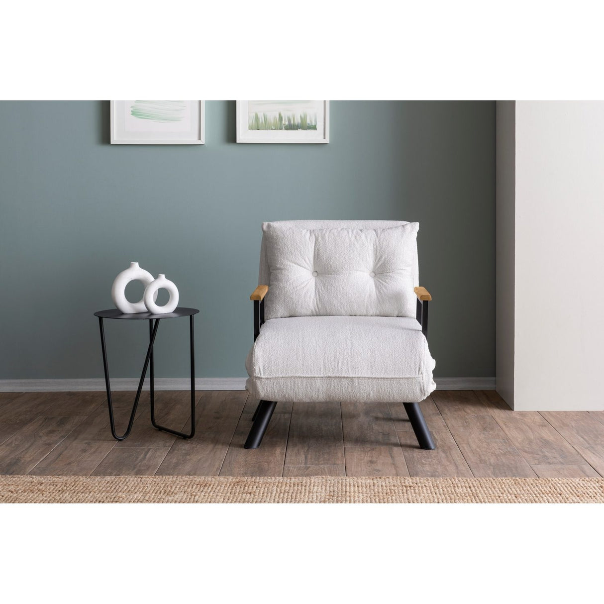 Freetown Single (26 x 120 x 60 cm) 1-sits bäddsoffa Vit