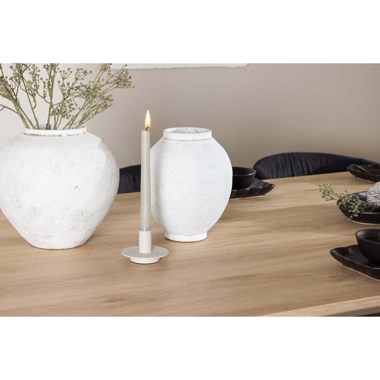 Olivia, Berit Rektangulär matgrupp Svart, Natur, 6st
