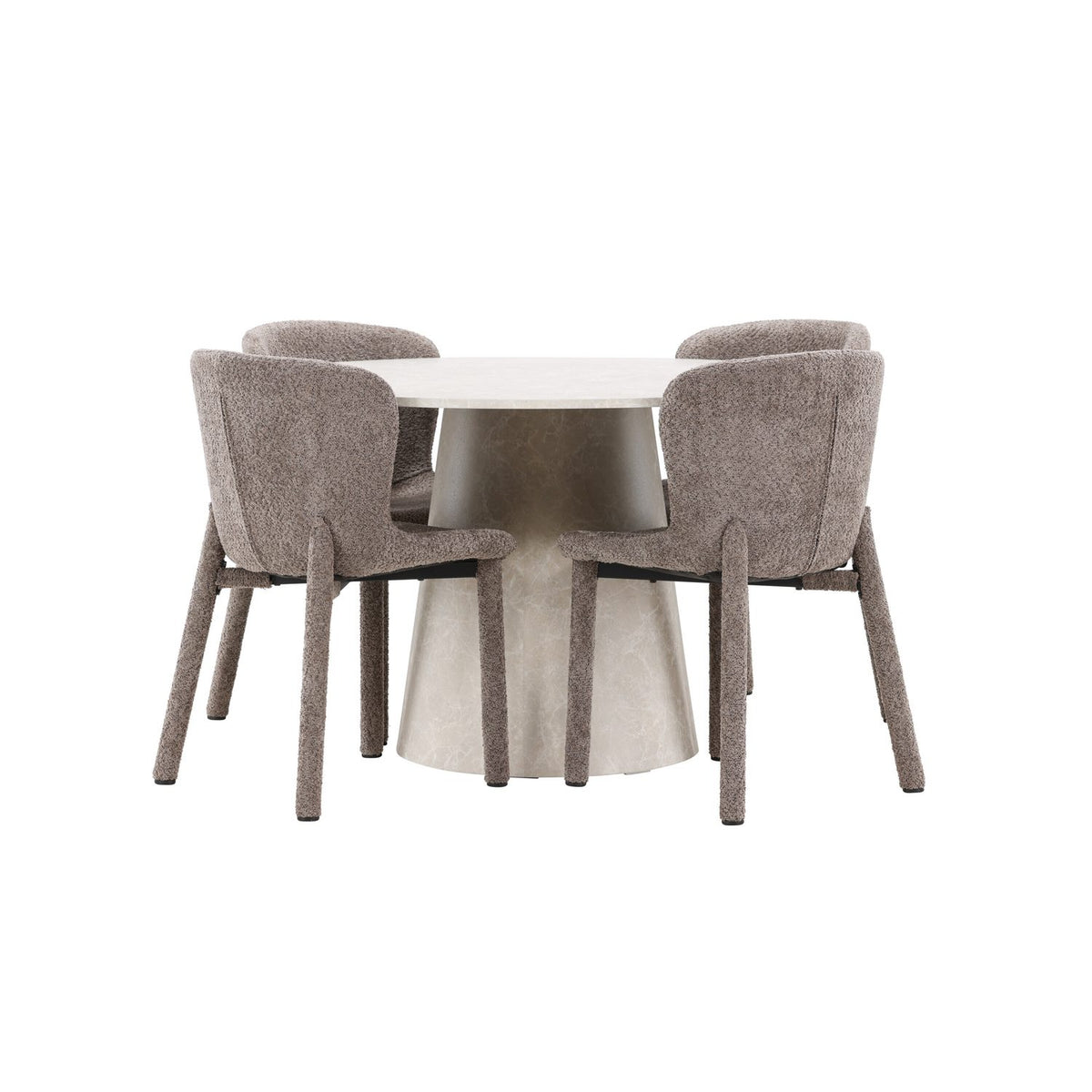 Lanzo, Astoria Runt matgrupp Brun, Beige, 4st