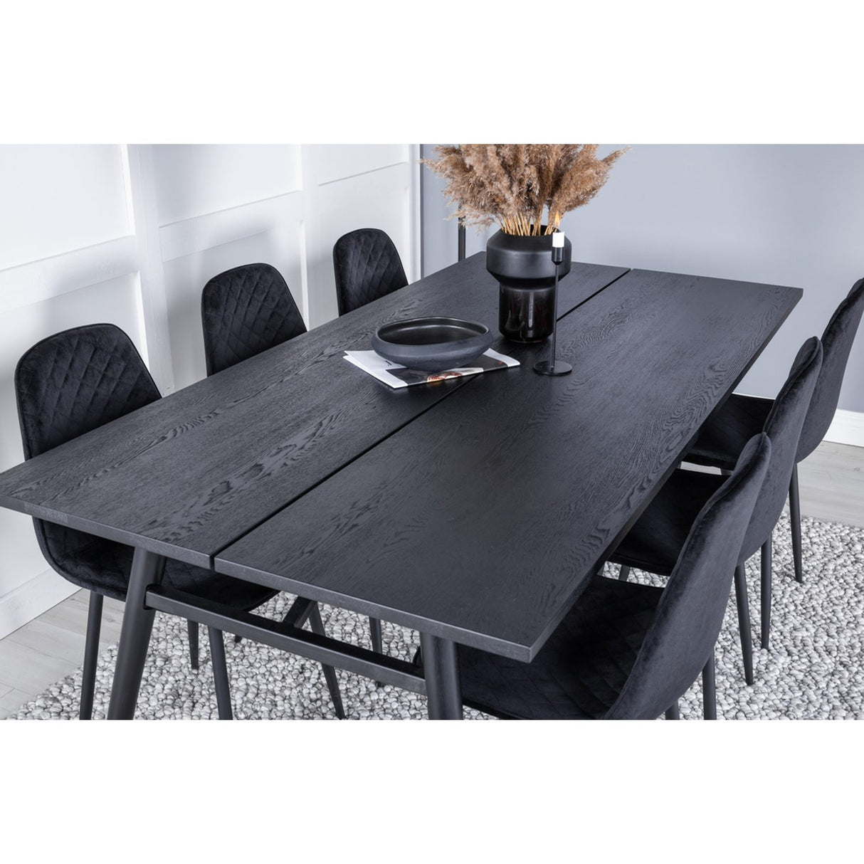 Sleek, Polar Rektangulär matgrupp Svart, Svart, 195 x 95